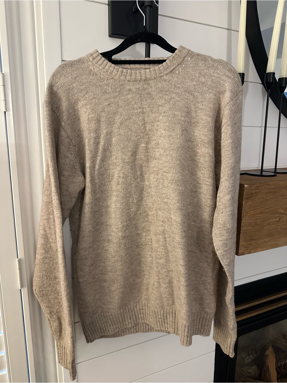Muji 100% Wool Women's Crewneck Sweater in Light Beige